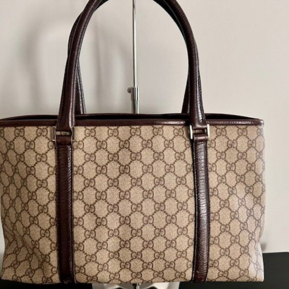 Gucci Canvas Handbag w Authentic Drawstring Dust Bag - Authentic EUC - Picture 3 of 16